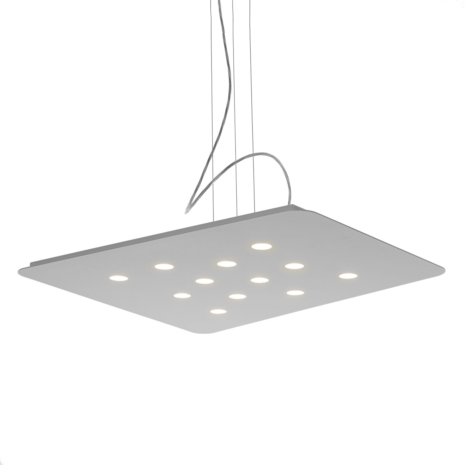 Suspension LED moderne Fuorisquadra, blanc