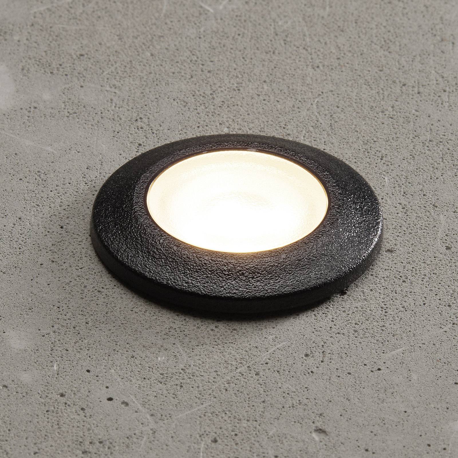 Fumagalli Lampe encastrée Teresa ronde noire/givrée 3 000 K