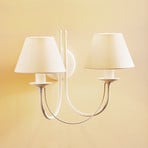 Bona wall light, two-bulb, white