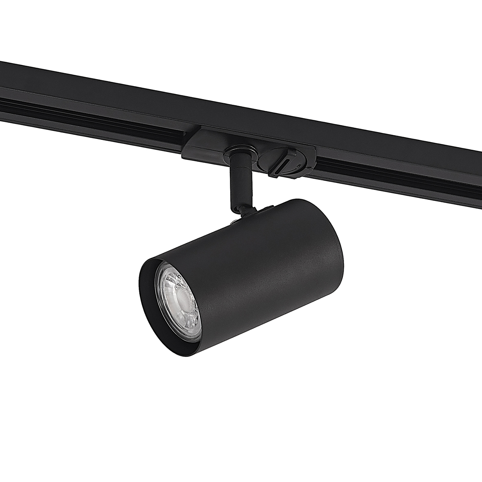 Lindby track lighting system Linaro, black, 14-flame, 1-bulb