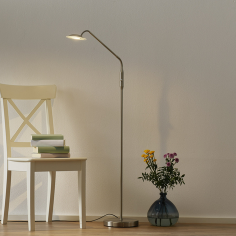 LED-Stehleuchte Twin, 1-flammig, nickel