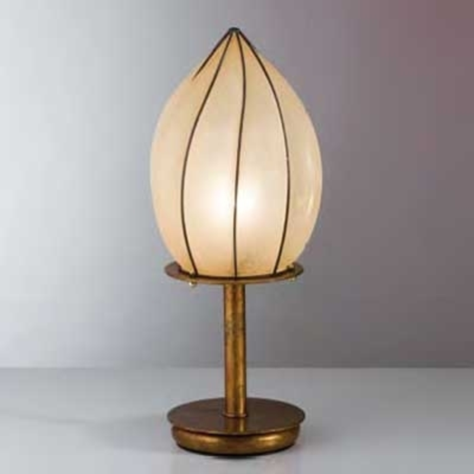 Tafellamp POZZO met scavo-glas, 48 cm