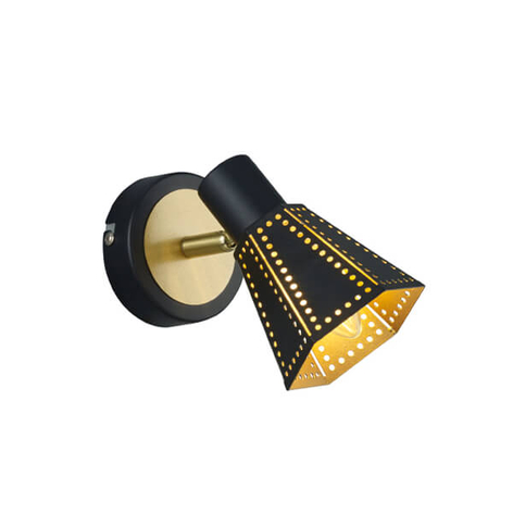 Spezieller Wandspot Houston, schwarz-gold