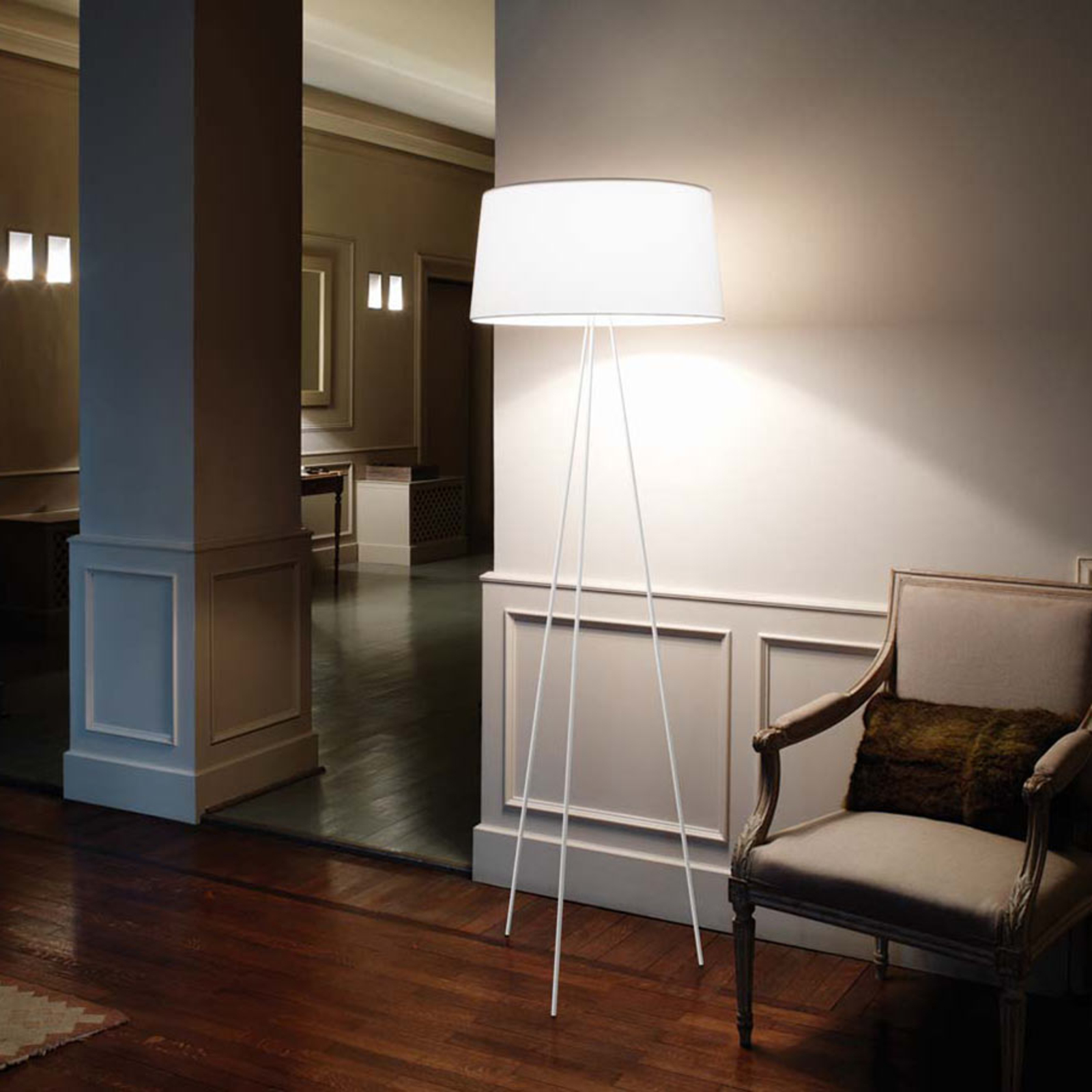 kdln Tripod floor lamp, height 175 cm, dimmer
