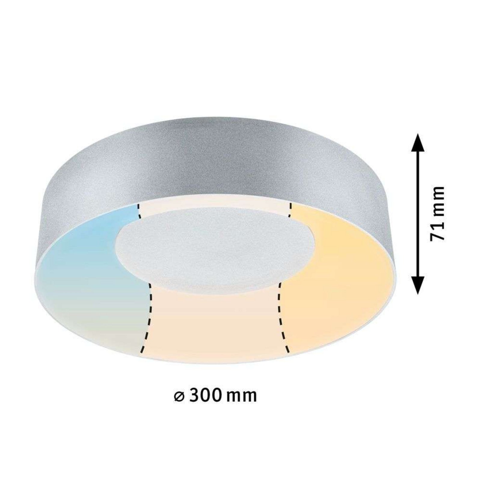 Casca LED Plafonieră IP44 1500lm Alb/Matt Aluminiu - Paulmann