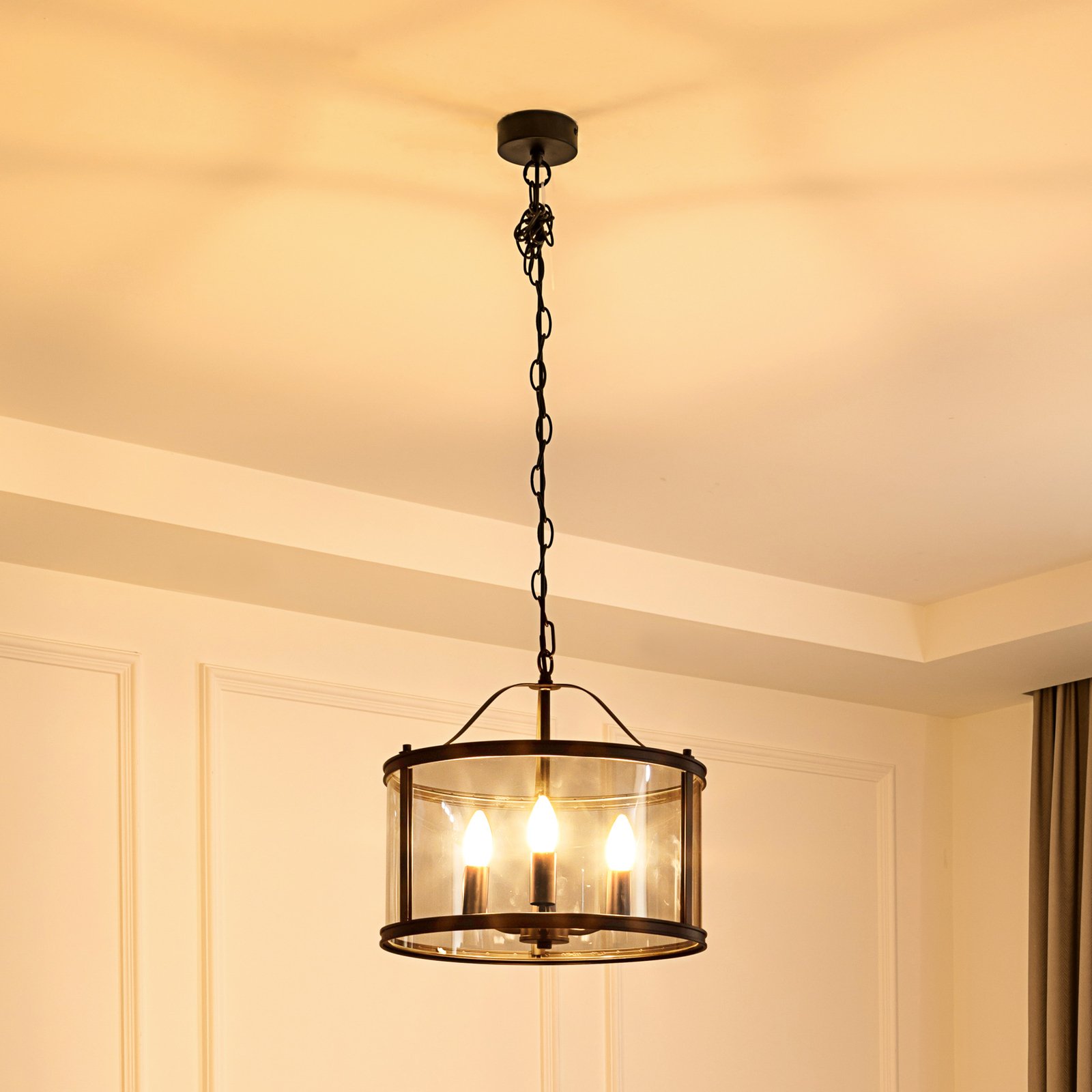 Lucande Eryk hanglamp glas 3-lamps 40 cm