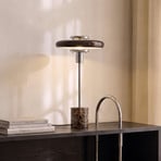 Lampe à poser Lindby Branford, style rétro, marron, verre/marbre