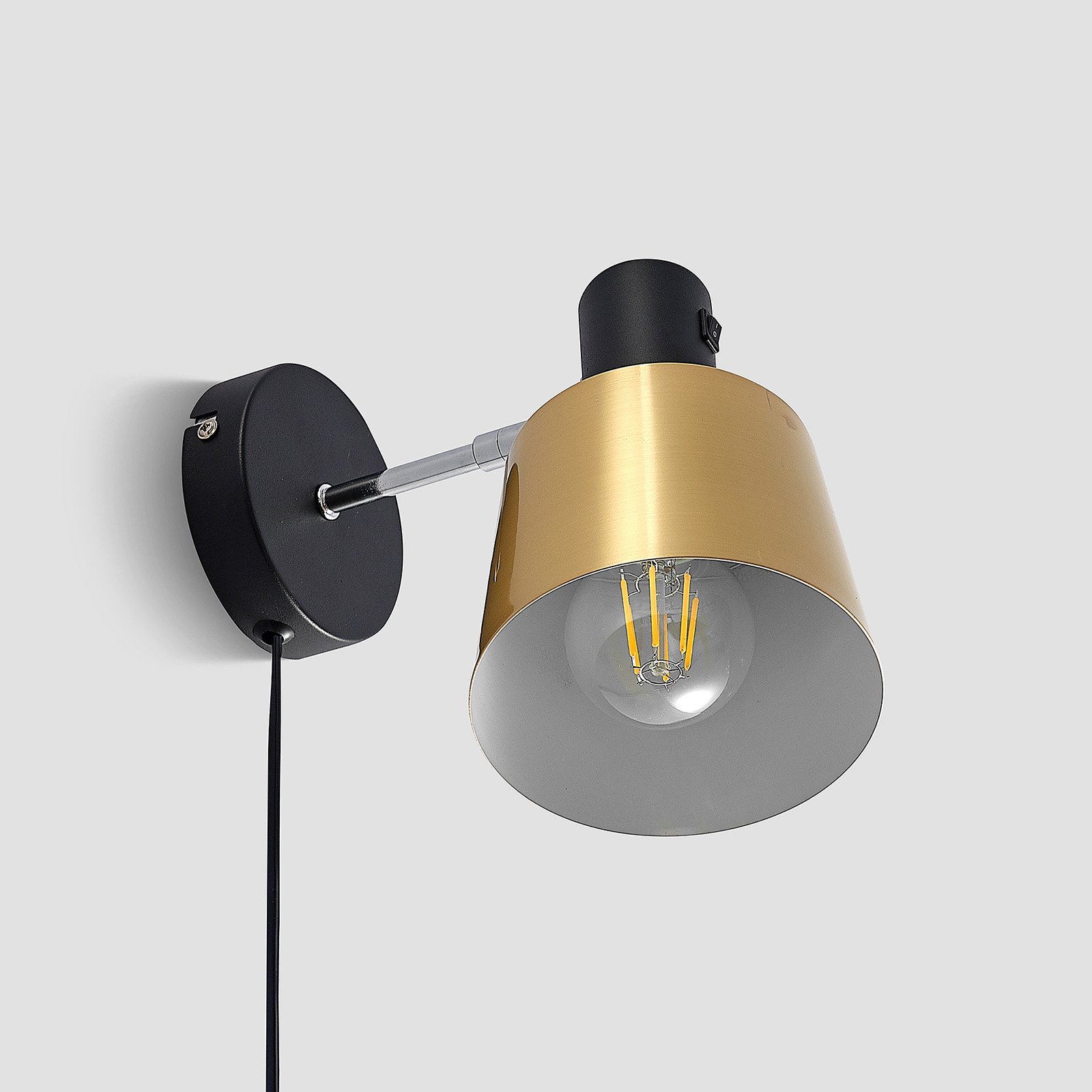 Vlada Candeeiro de Parede Matt Brass/Matt Black - Lindby