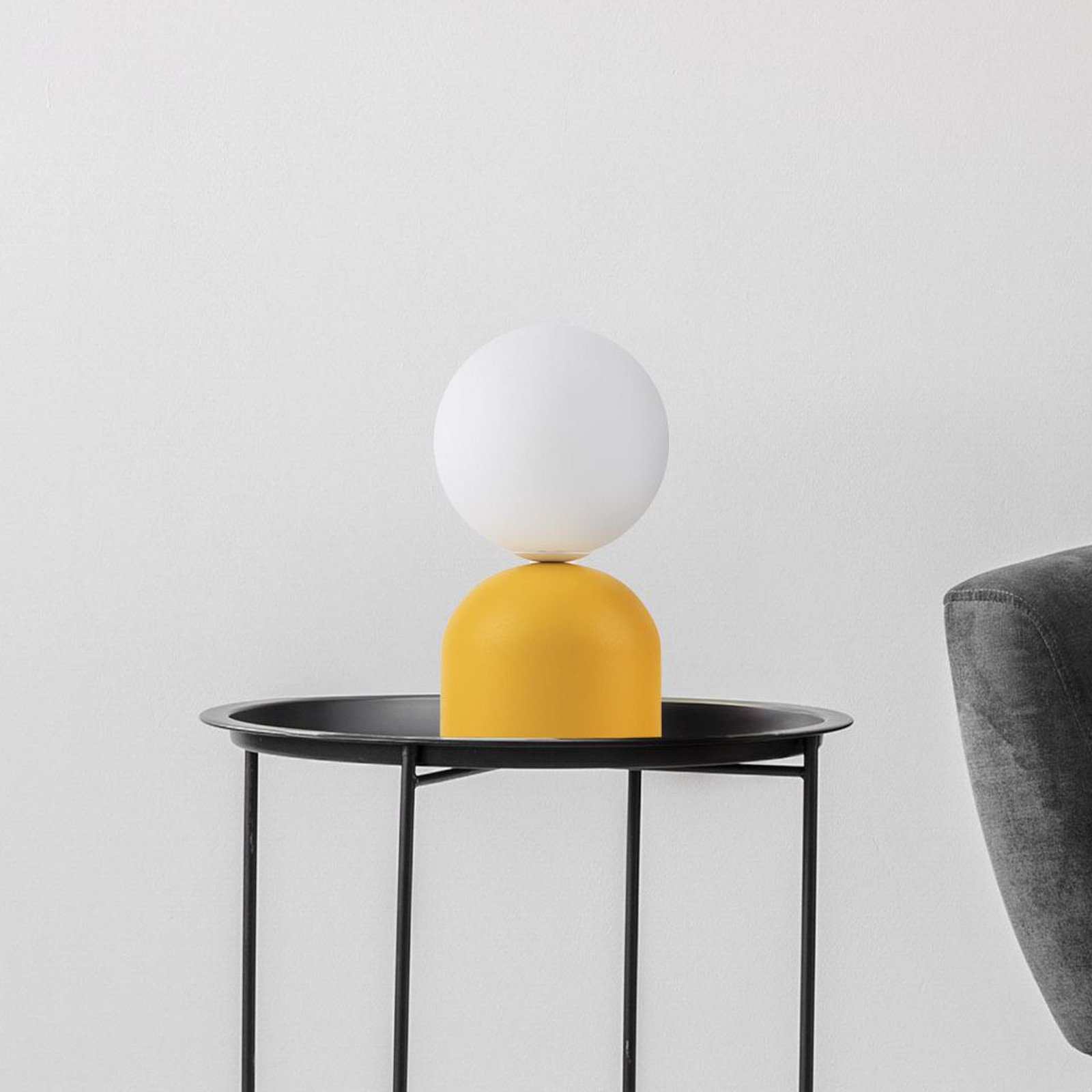 TK Lighting Lampa de masă Miki galben înălțime 21 cm metal/sticlă G9 - dormitor - Modern - galben opal