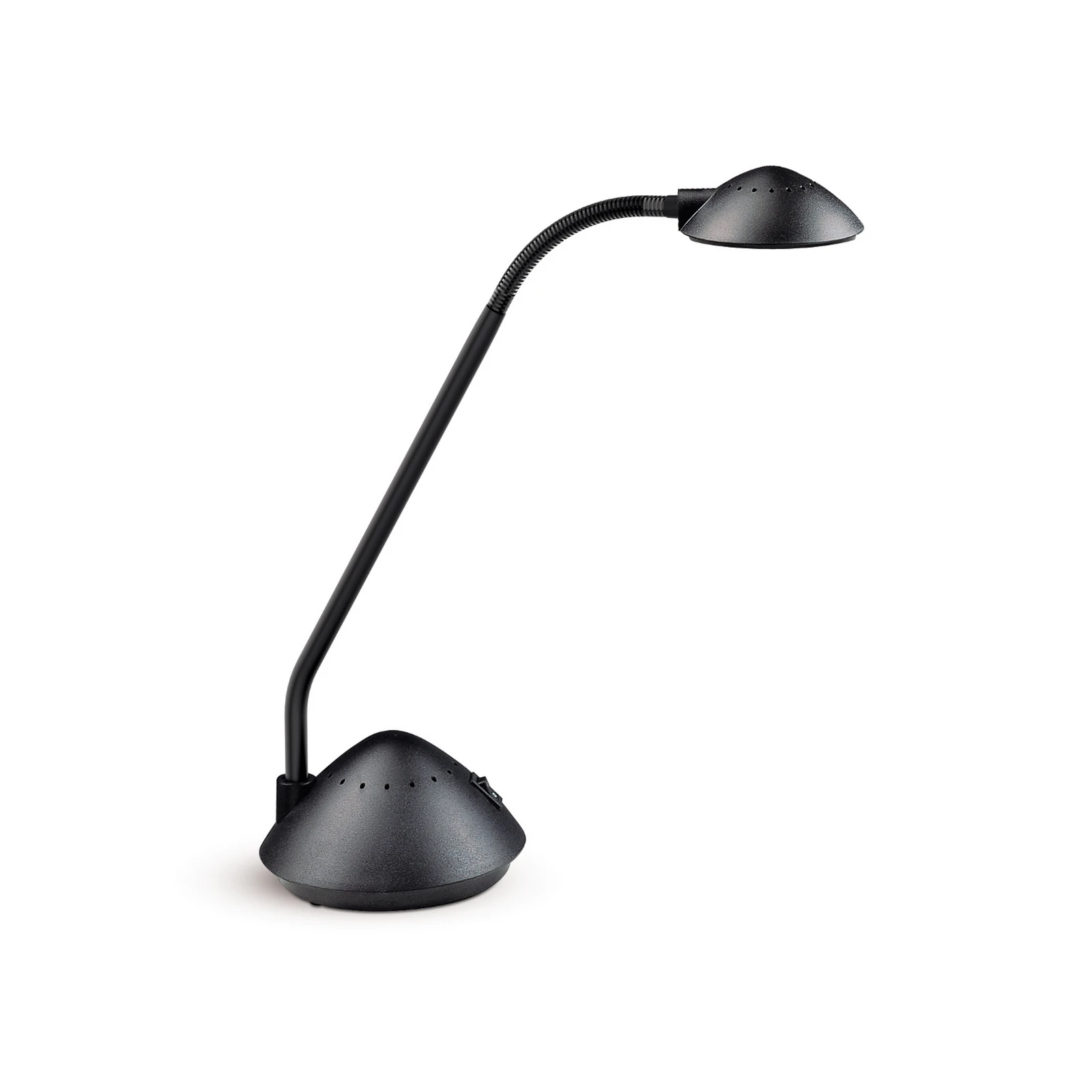 LED stolna lampa MAULarc, crna, visina 38 cm, fleksibilna