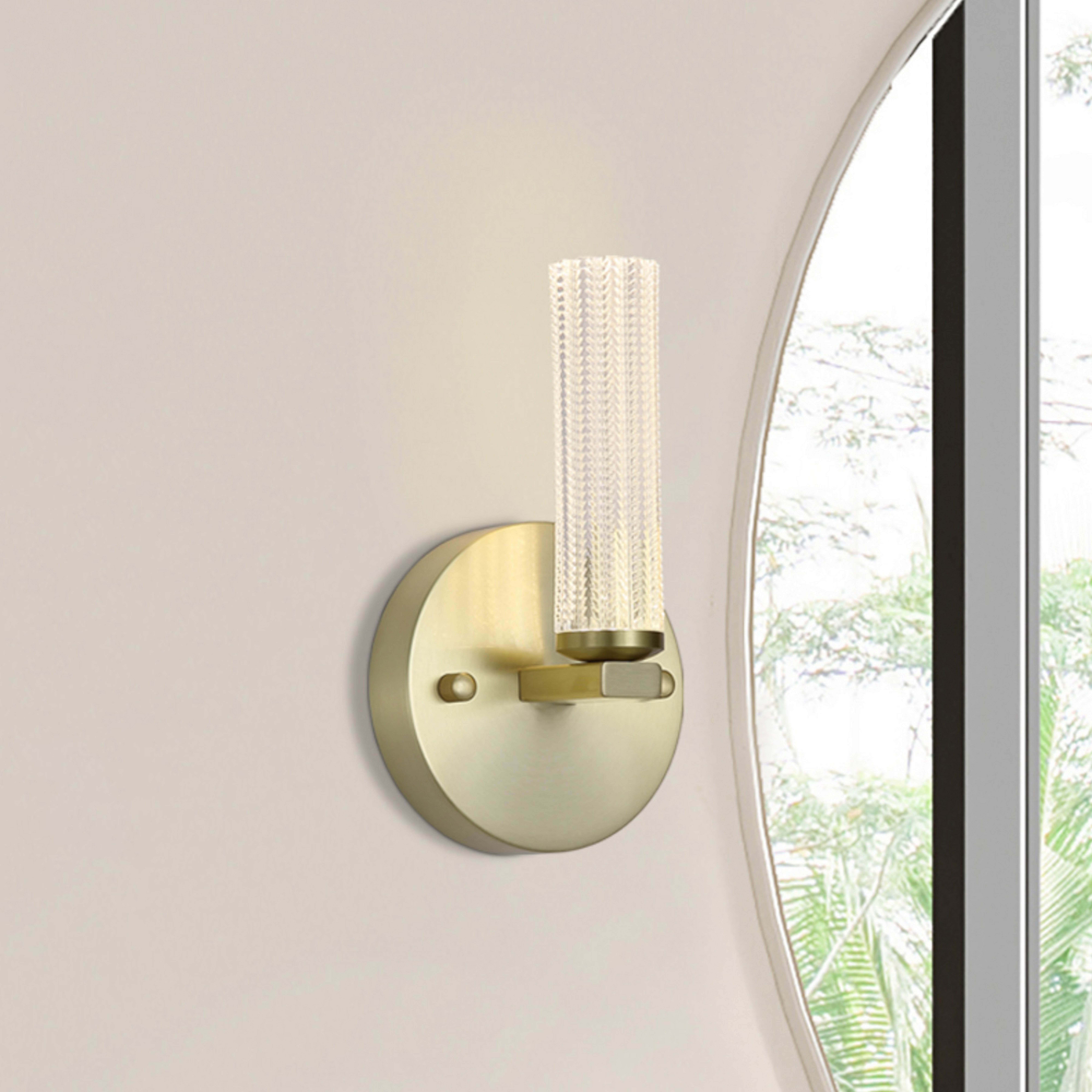 LED-Bad-Wandlampe Aberdeen, Höhe 24 cm, messingfarben Metall