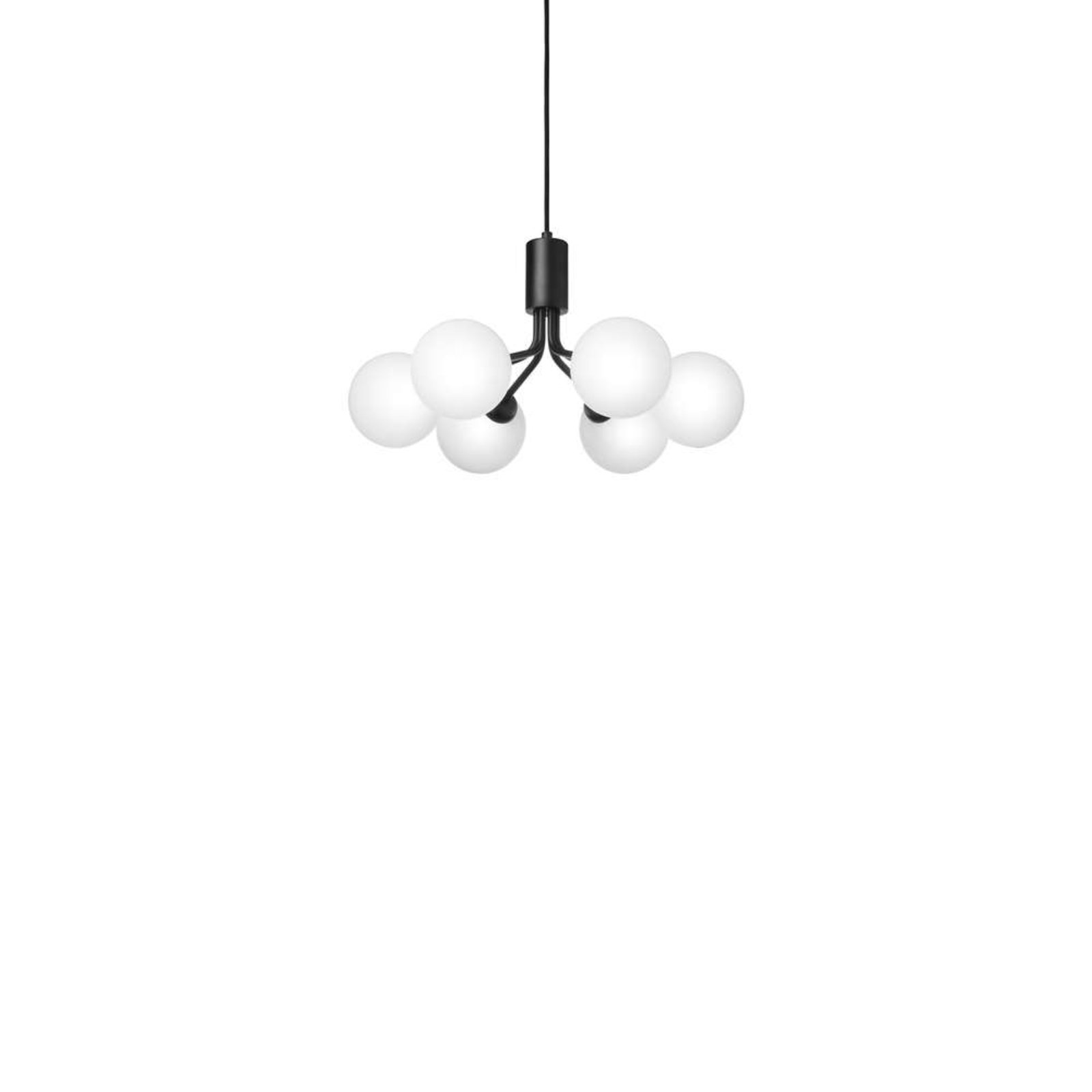Nuura Pendelleuchte Apiales 6, Ø 50 cm, schwarz/opal