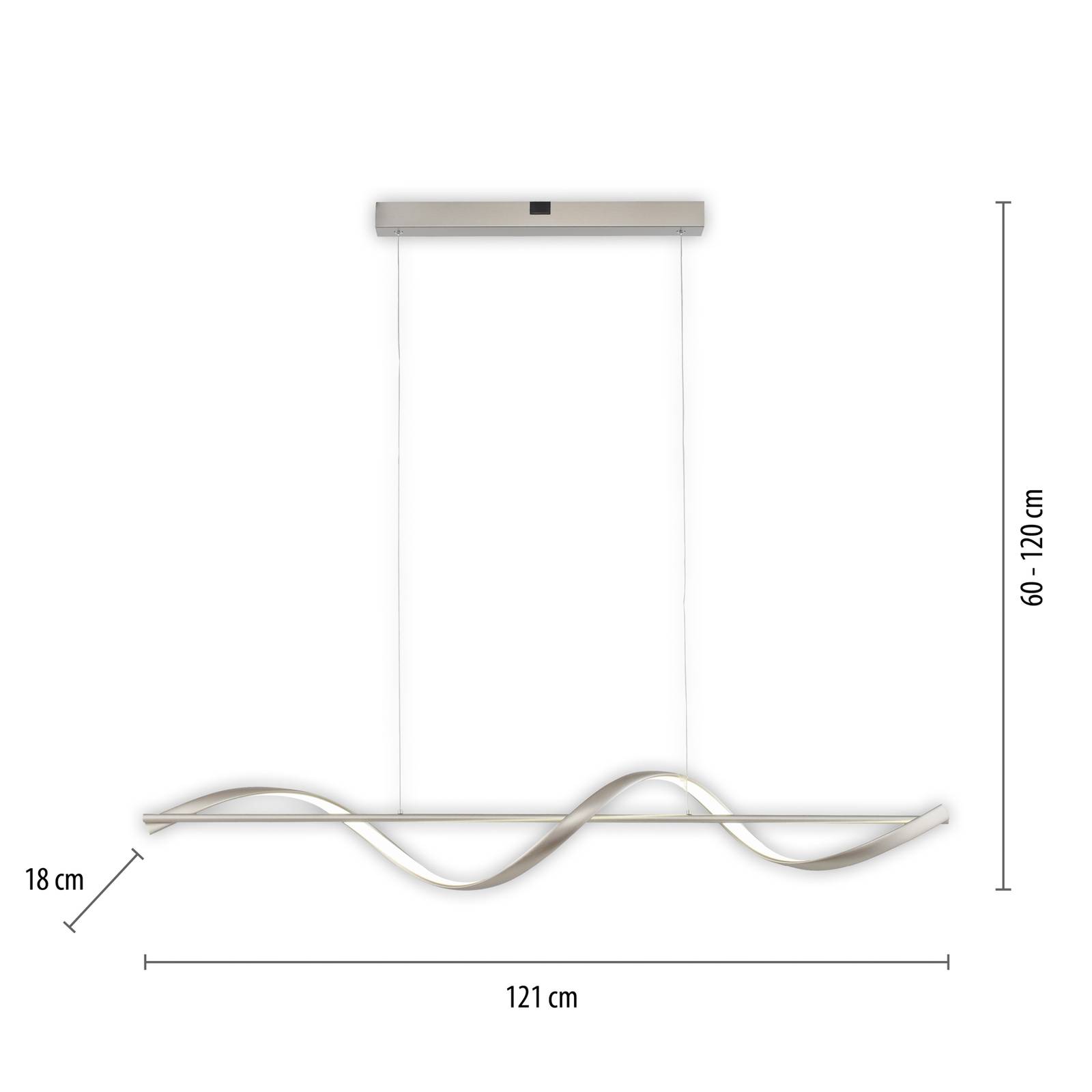 Paul Neuhaus Q-Swing LED-hængelampe, stål