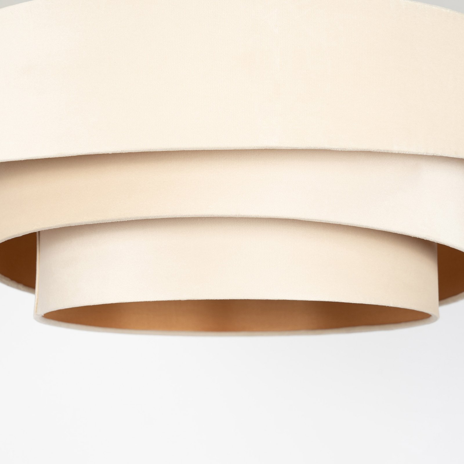 Lindby Jusari plafondlamp, crème, textiel, Ø 56cm