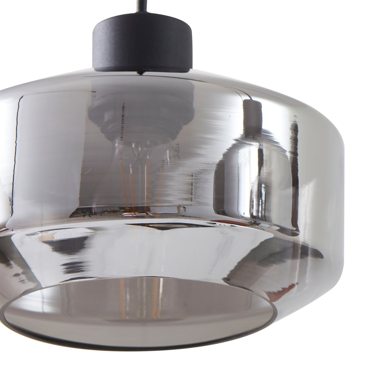 Hildur 4 Lampada a Sospensione 115cm Fumé Grigio/Nero - Lindby