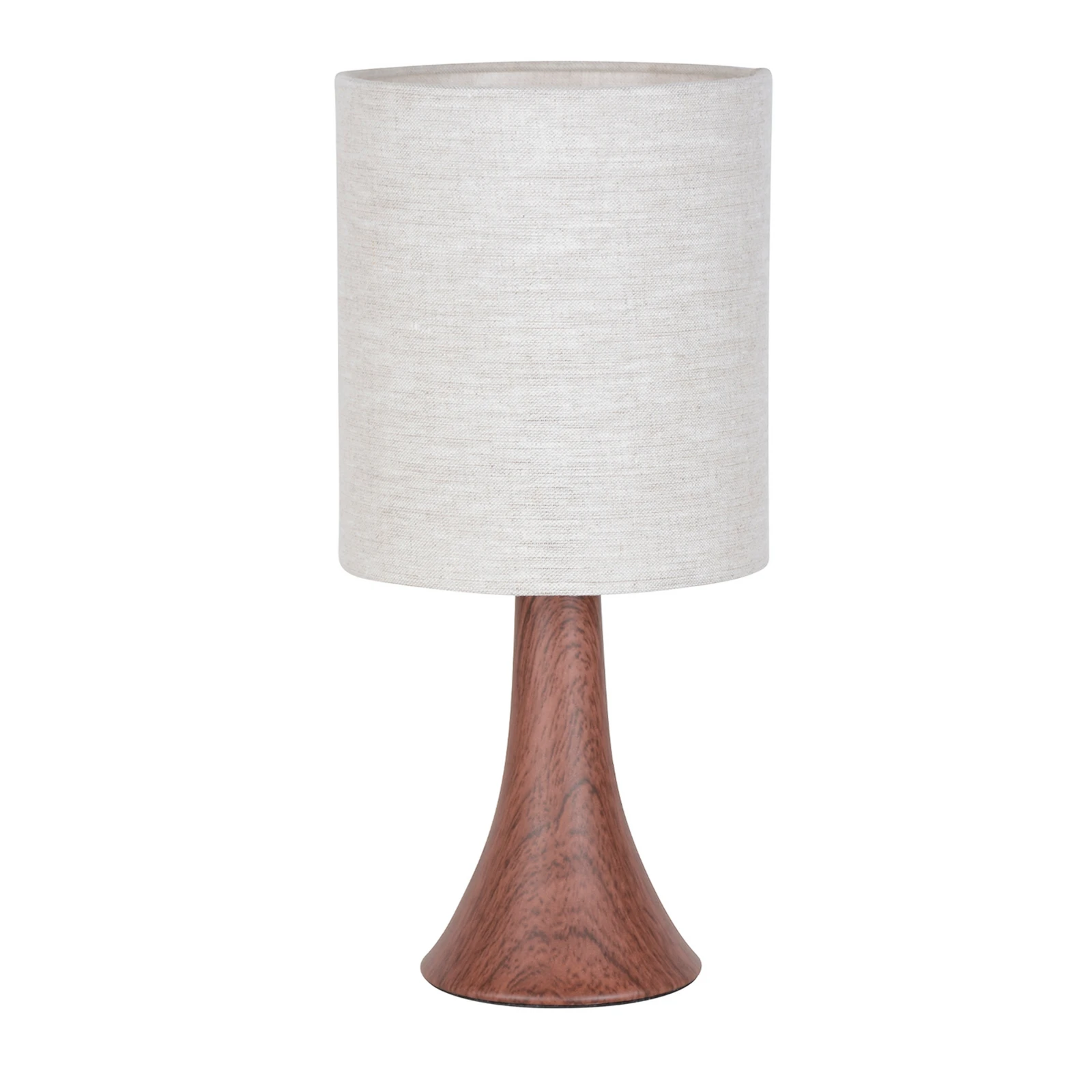 Tafellamp Arto, donkerbruin/wit, hoogte 32 cm, metaal/linnen