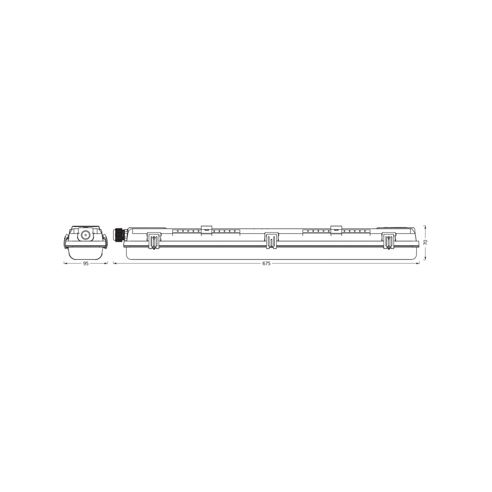 OSRAM Feuchtraumlampe SUBMARINE PCR 68 cm 2x G13 T8 LED IP65