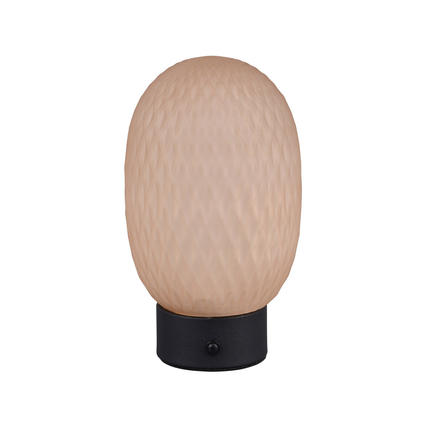 LED rechargeable table lamp Facette, amber, USB, glass
