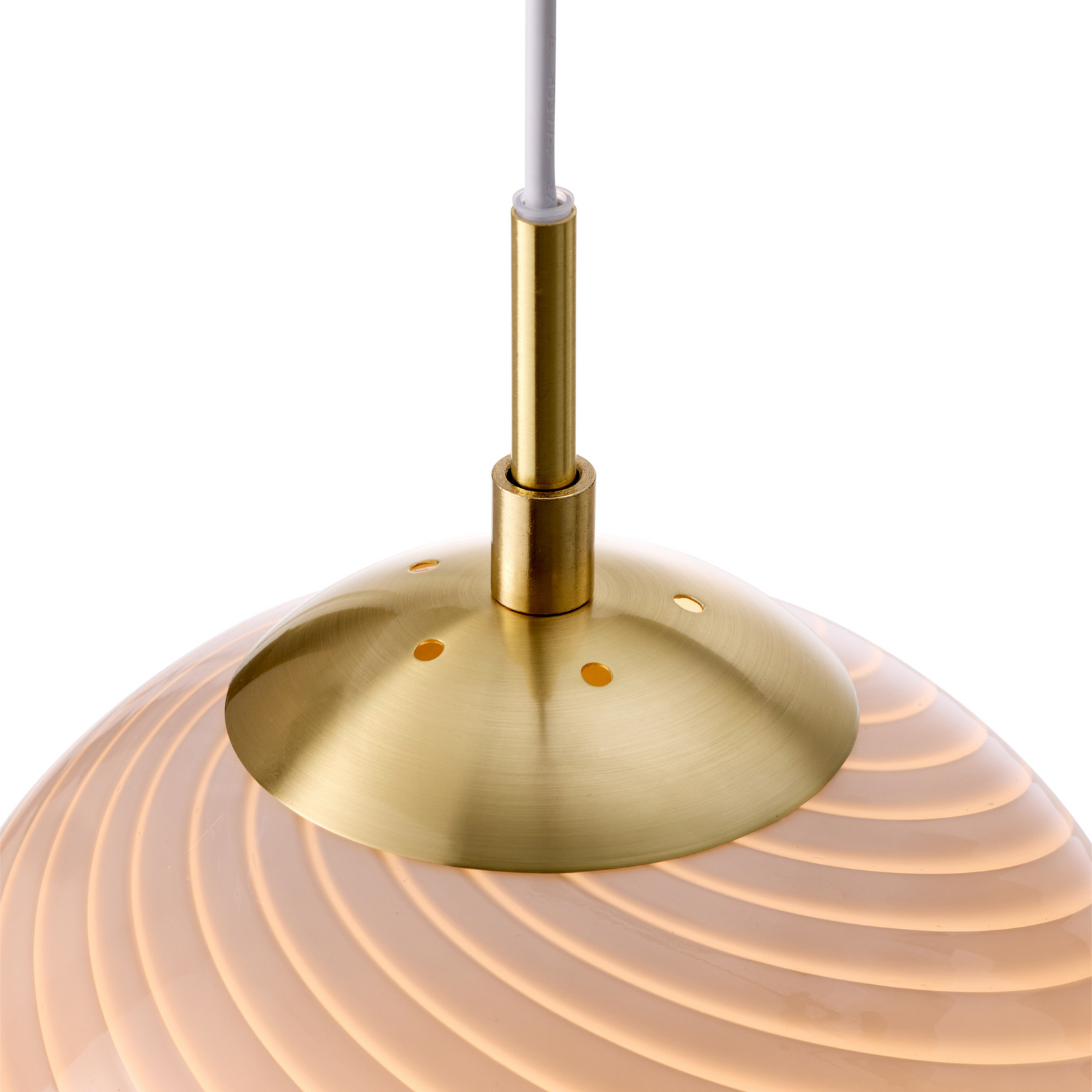 Candeeiro suspenso CANDY BALL, cinzenta/latão envelhecido, Ø 25 cm - Halo Design
