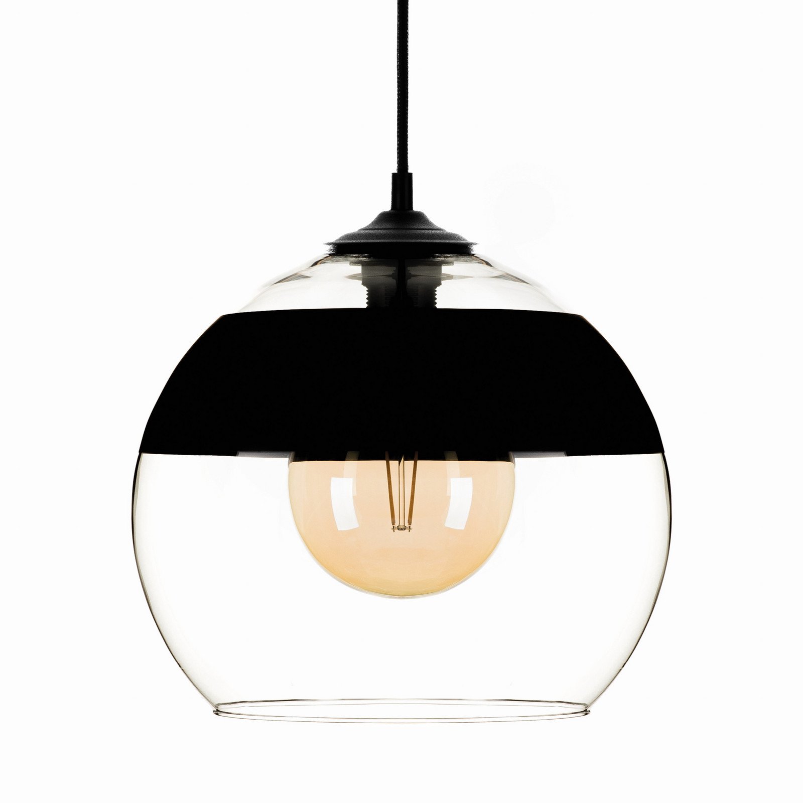 Lampă suspendată Monochrome Flash transparent/negru Ø 30cm