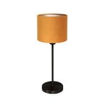 Candeeiro de mesa Noor preto/veludo dourado, altura 50 cm, E27