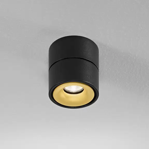 Lampenwelt Egger Clippo Deckenspot dim-to-warm schwarz/gold