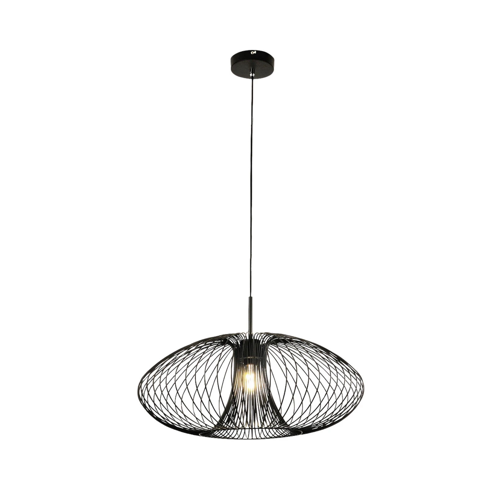 Lámpara colgante Fassa, negra, Ø 60 cm, metal