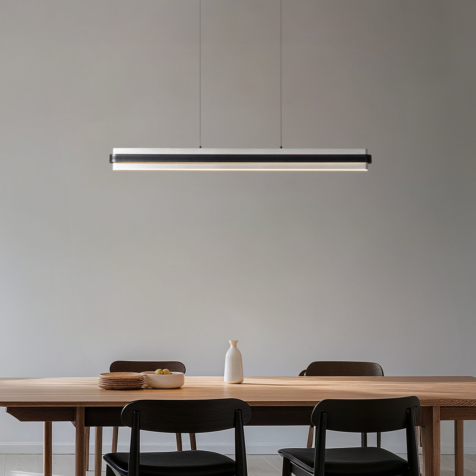 Lucande Nymara suspension LED, beige, aluminium, Ø 40 cm