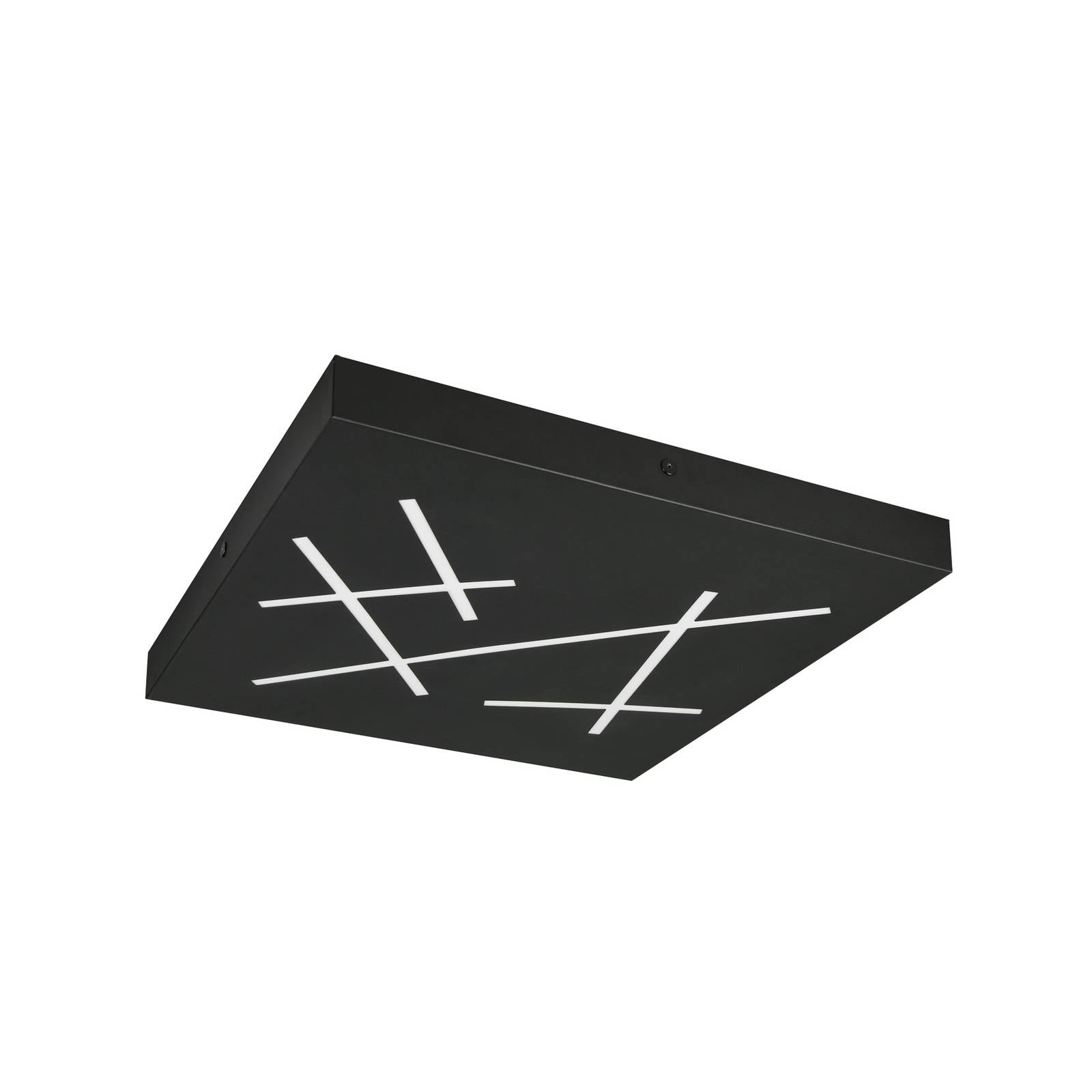 LED-Deckenlampe Snip, schwarz matt, Länge 50 cm, Metall, CCT