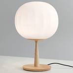 Luceplan Lita table lamp ash wood base height 46cm