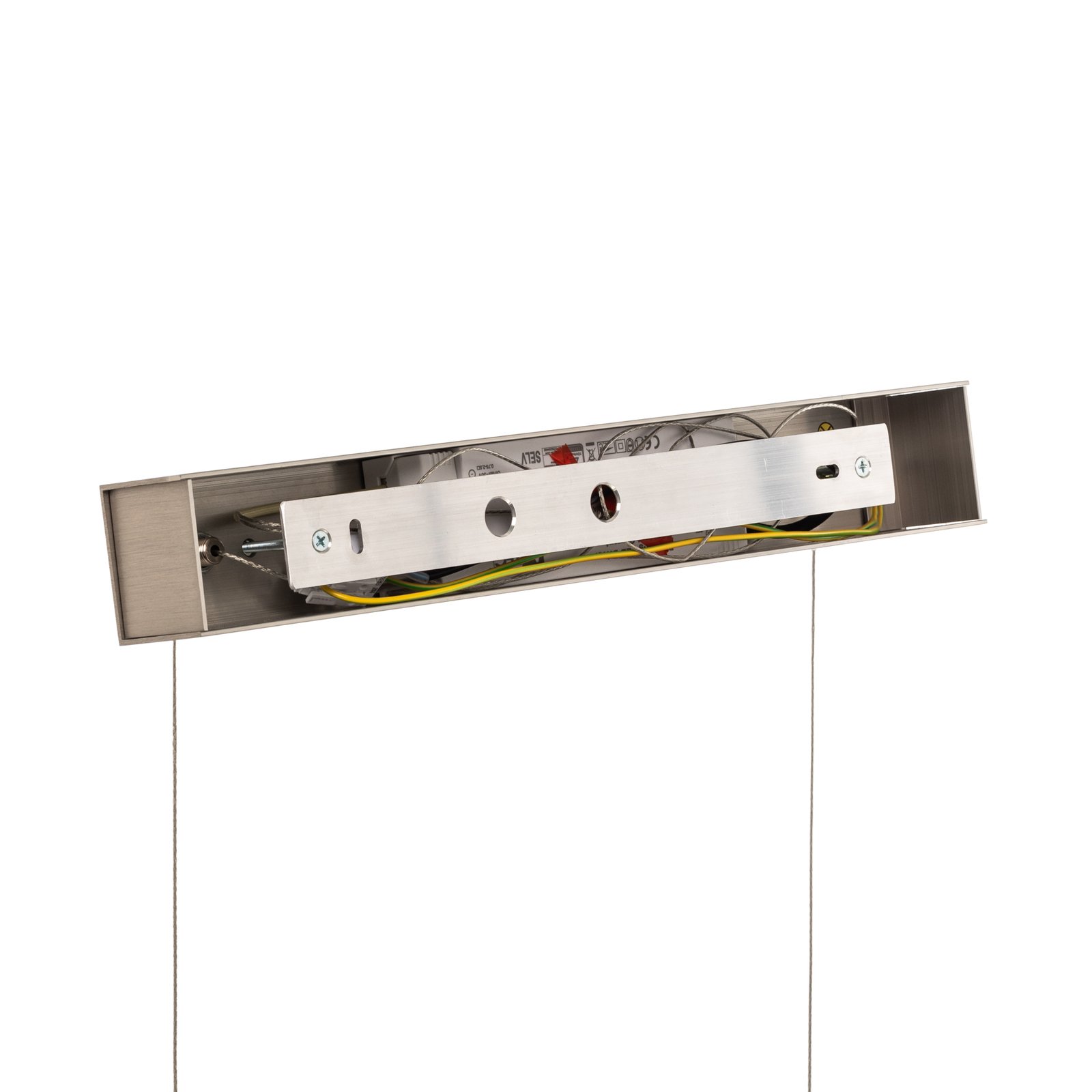 Quitani Elis LED hanglamp walnoot/nikkel 118 cm