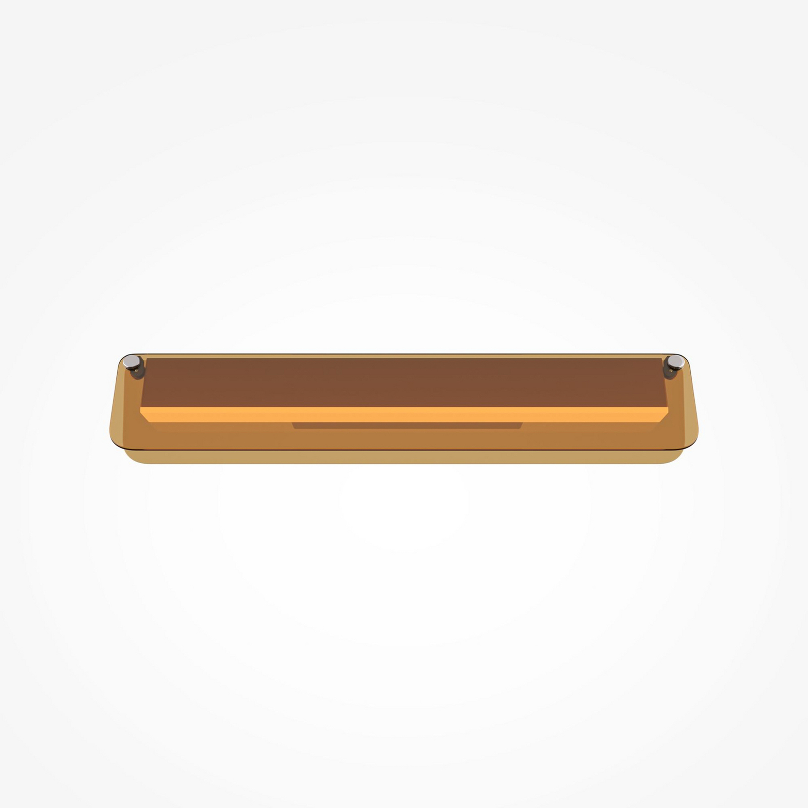 LED wandlamp FLAT, amber/messing, breedte 43 cm, glas/metaal