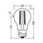 OSRAM LED-filamentpære E27 2,2W 2700K dimbar