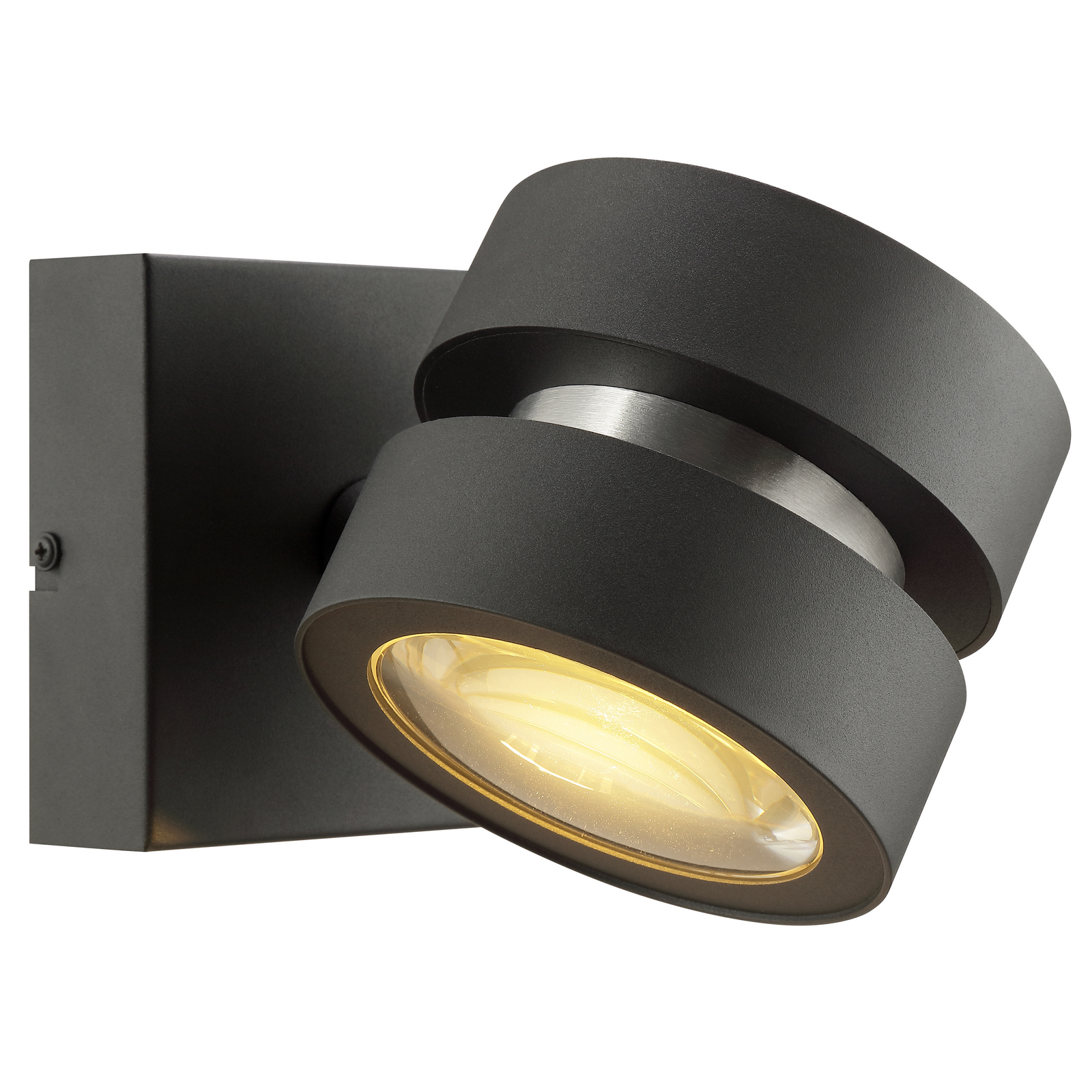 LED fali lámpa Glow-Sphere, fekete, Ø 13 cm, fém, 2 izzós, 20 W, 10000 óra, 100