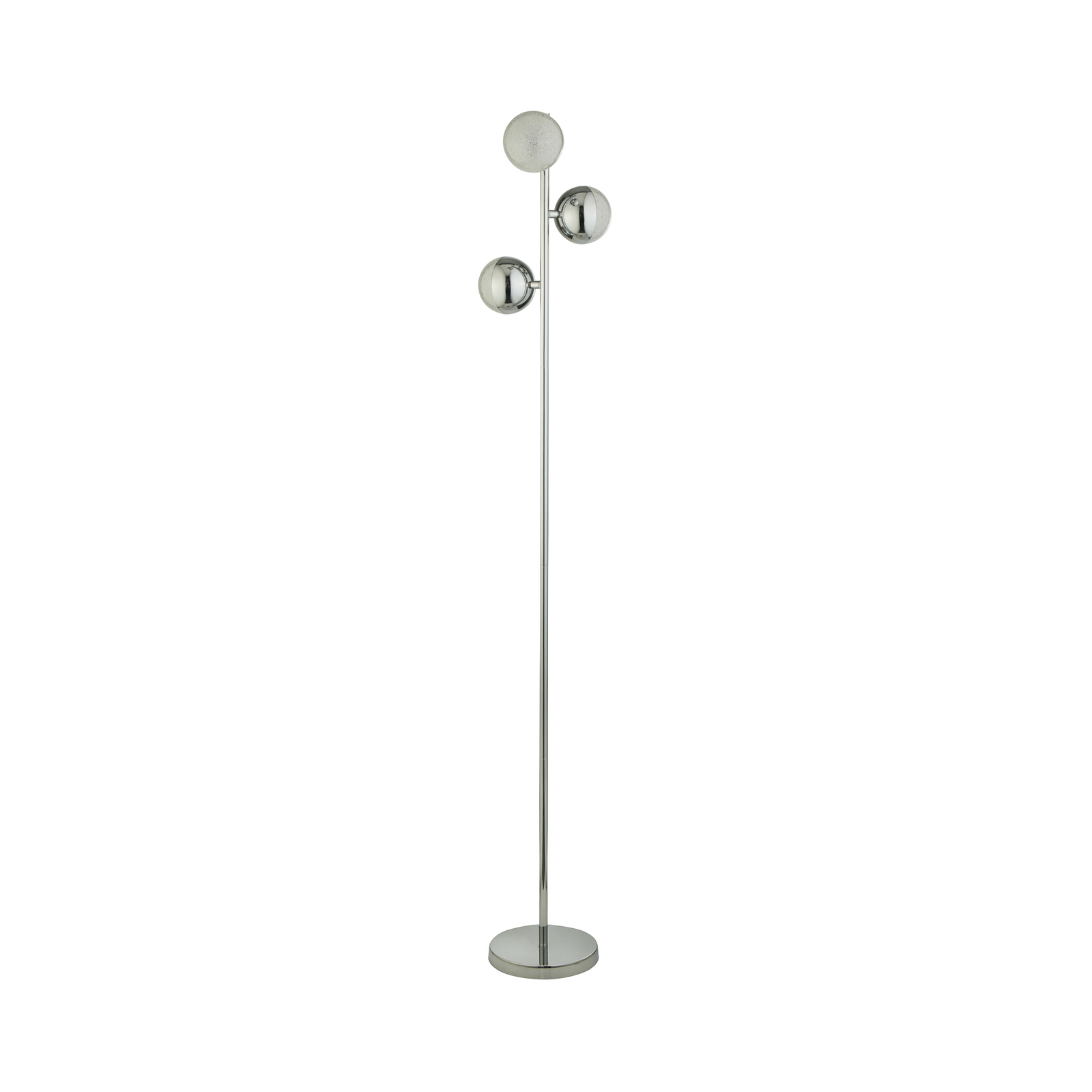 Marbles LED floor lamp, chrome-coloured, glass, 152 cm high