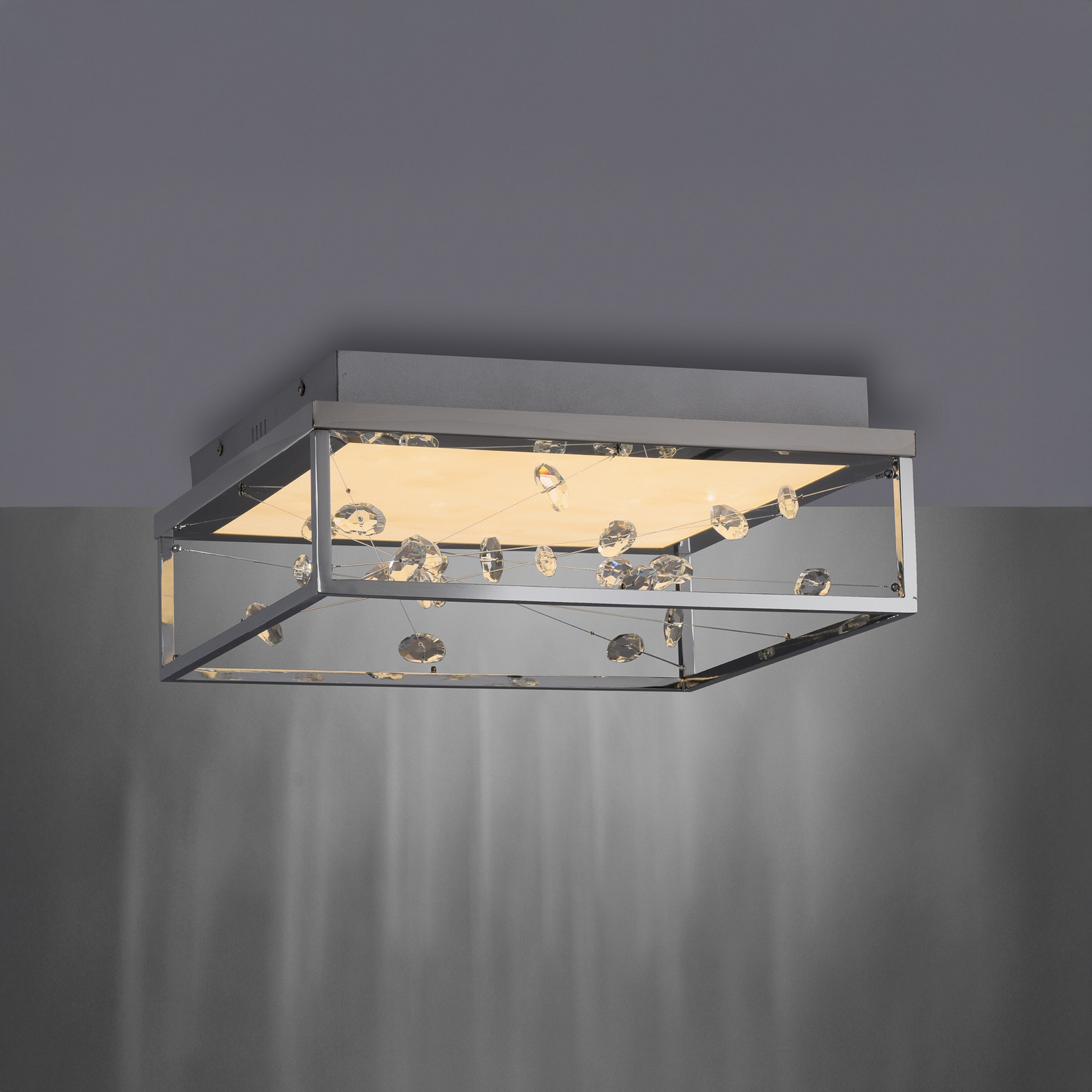 LED lubų šviestuvas „SKINA“, chromo spalvos, 40 cm, CCT, reguliuojamas, su LED lubų šviestuvas „SKINA“, chromo spalvos, 40 cm, CCT, reguliuojamas, su