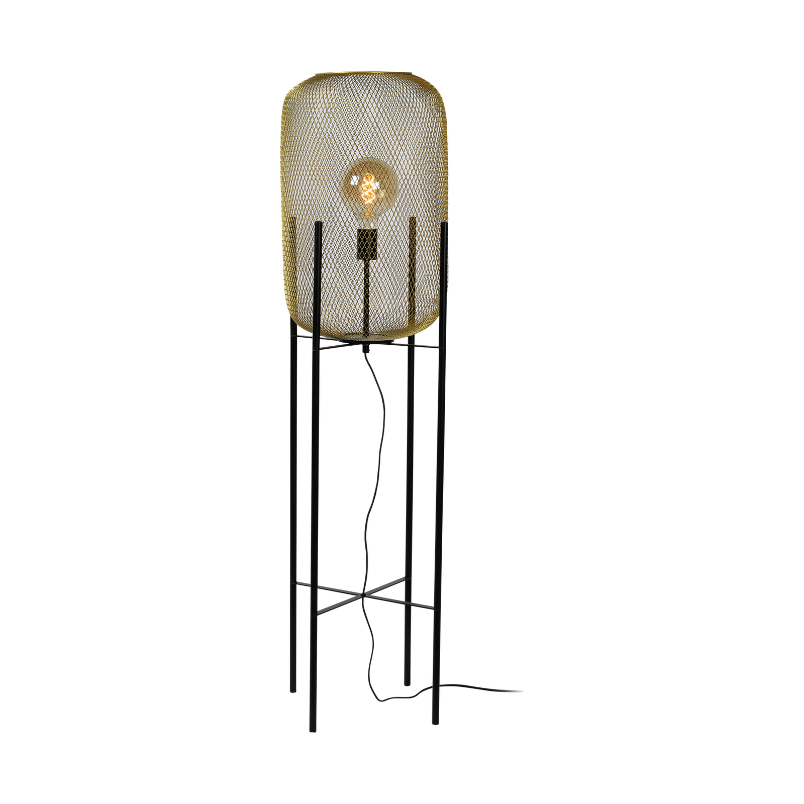 Stehleuchte Mesh mit vier Beinen, gold