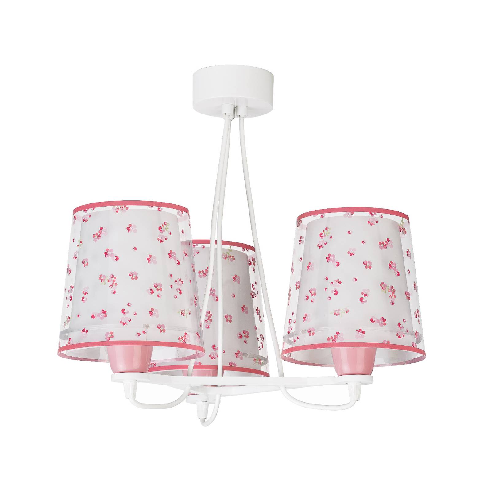 Hänglampa för barnrum Dream Flowers, 3 lampor rosa