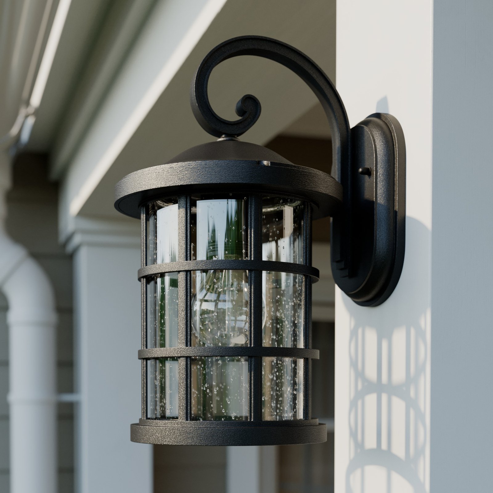 Ankea Aplique de Pared Exterior Black/Clear - Lindby