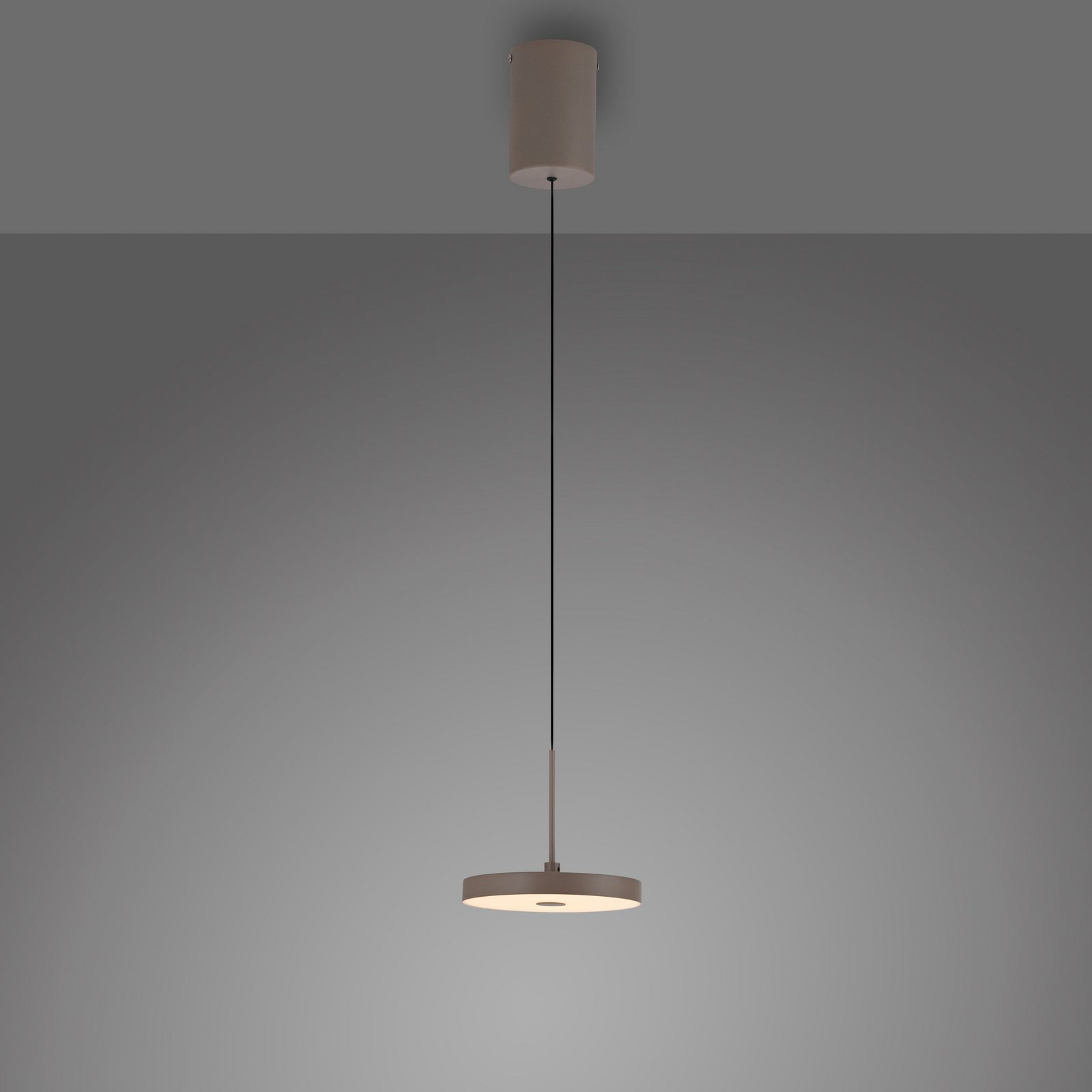 JUST LIGHT. LED hanglamp Plata, zandkleurig, 1-lamp, 3.000 K