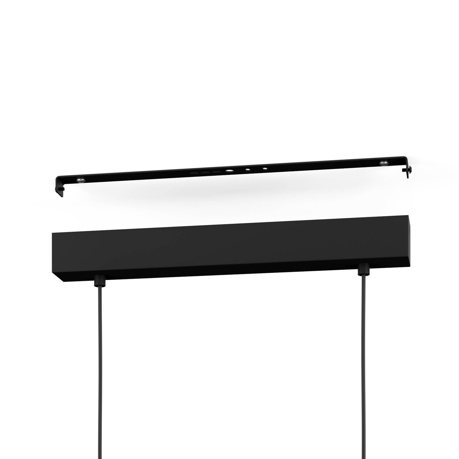 Lámpara colgante LED Boyal, marrón, longitud 101 cm, madera, 3 luces.