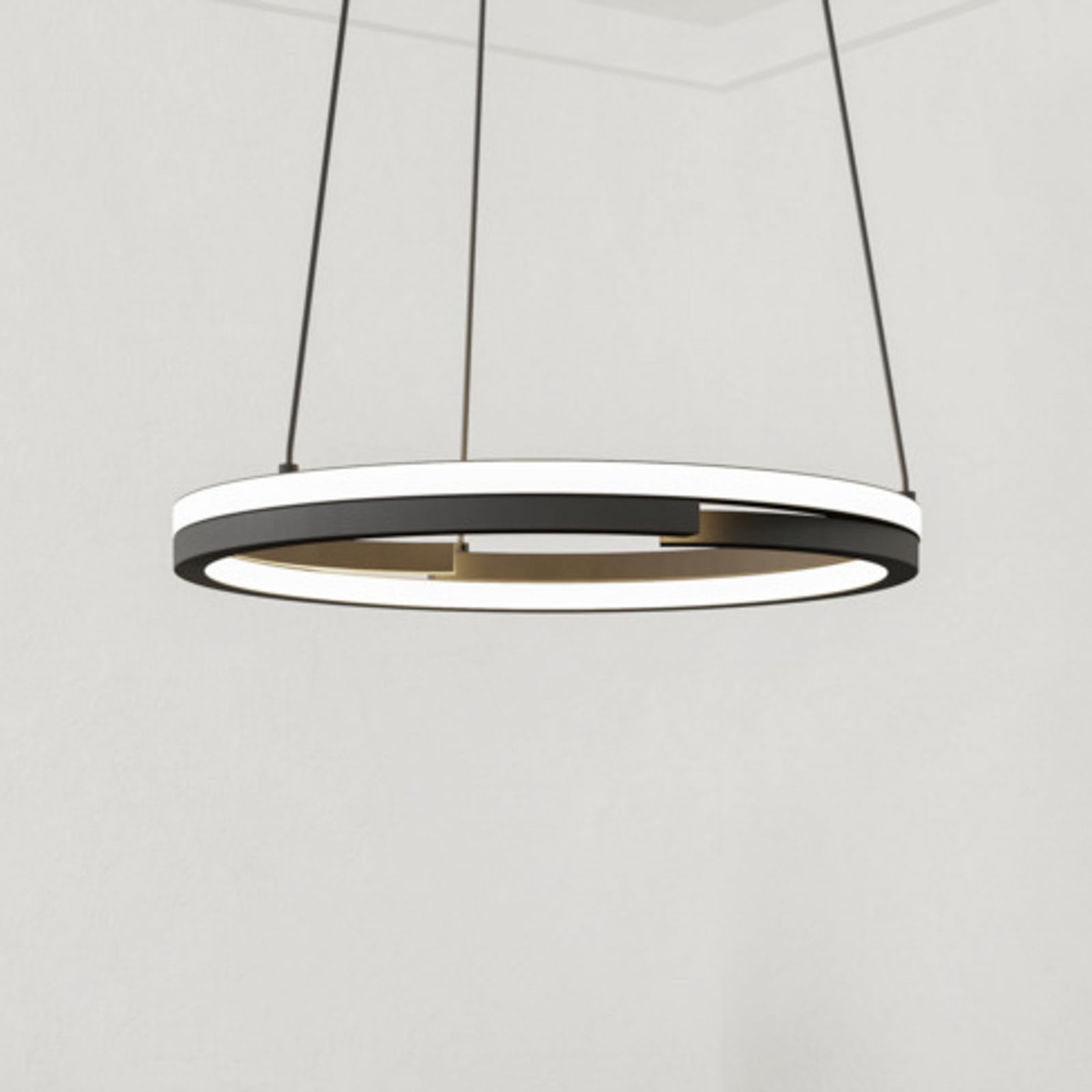EGLO LED hanglamp MEZZOMONTE, zwart, Ø 48 cm, CCT