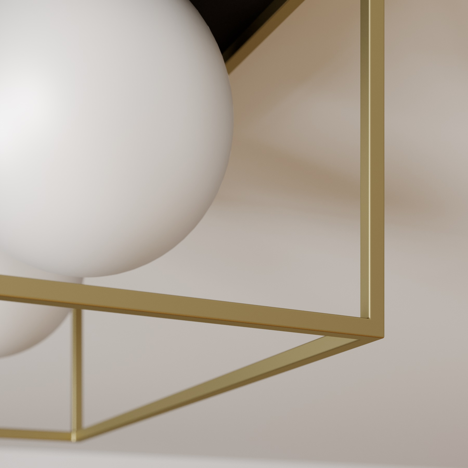 Lámpara de techo Aloam con 4 bolas de cristal