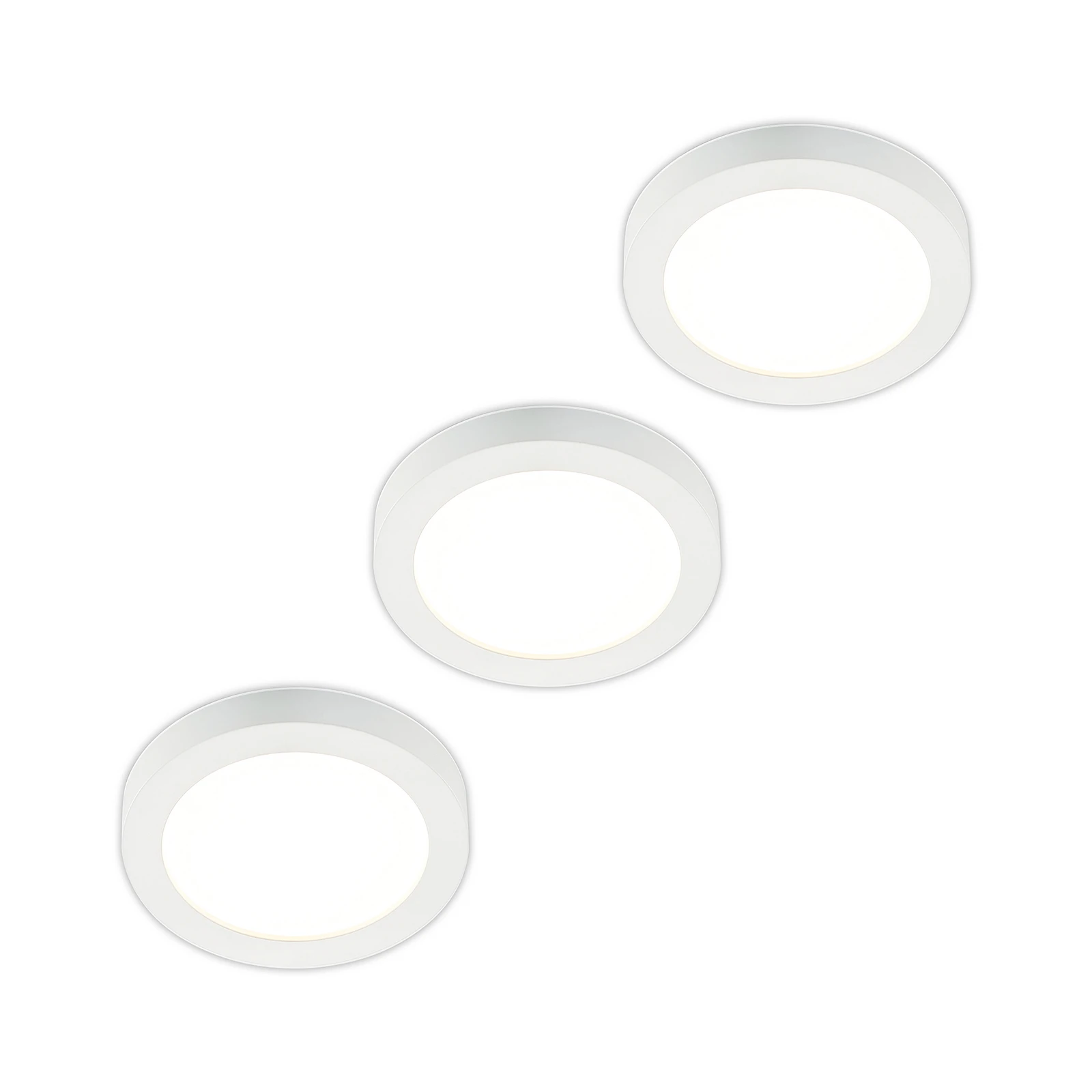 Prios LED-Deckenleuchte Edwina, weiß, 25 cm, 3er-Set