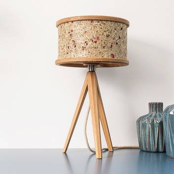 ALMUT 2610-bordlampe i egetræ og hø