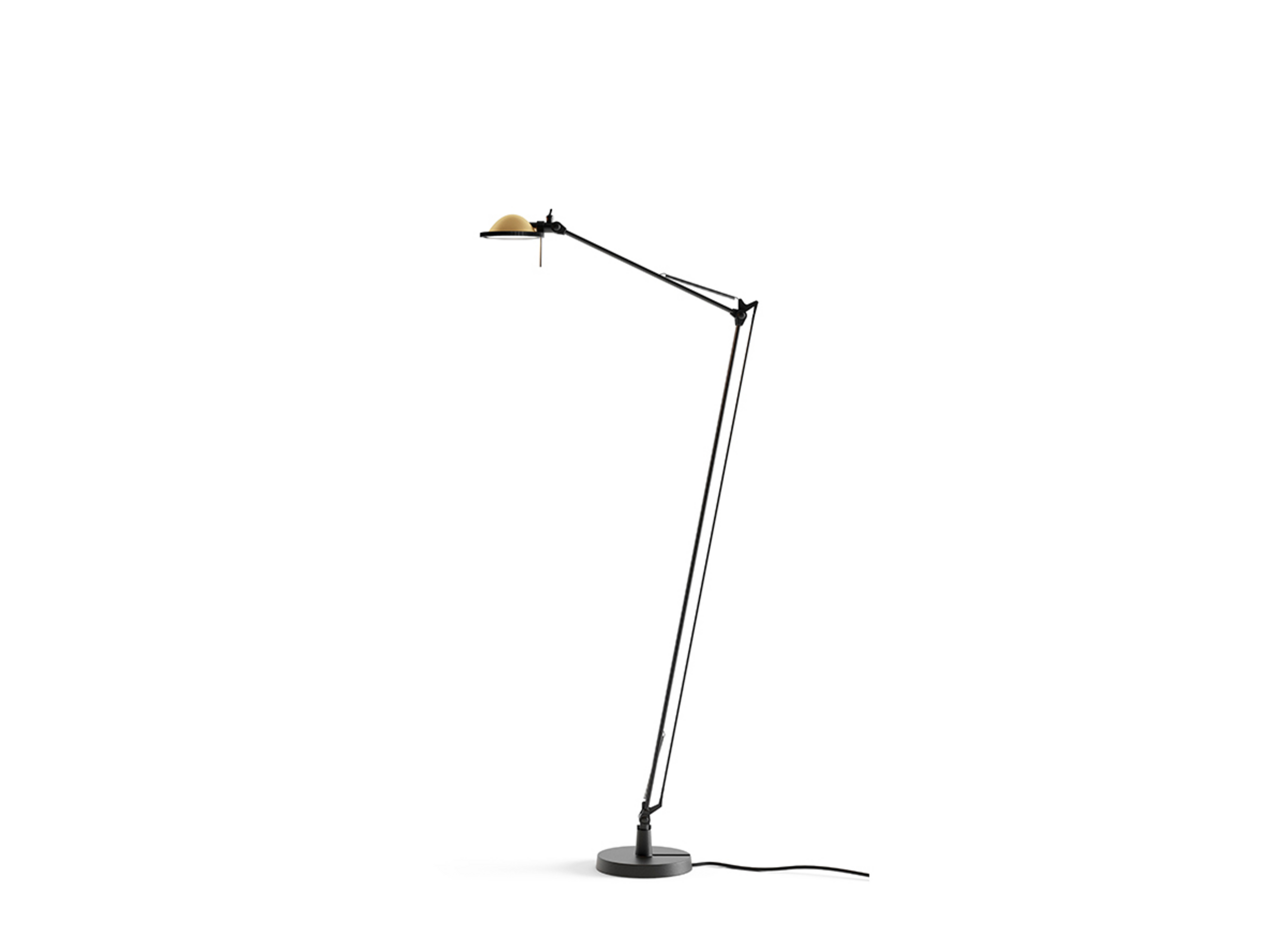 Lampe sur pied Berenice, noir, tête en laiton - Luceplan
