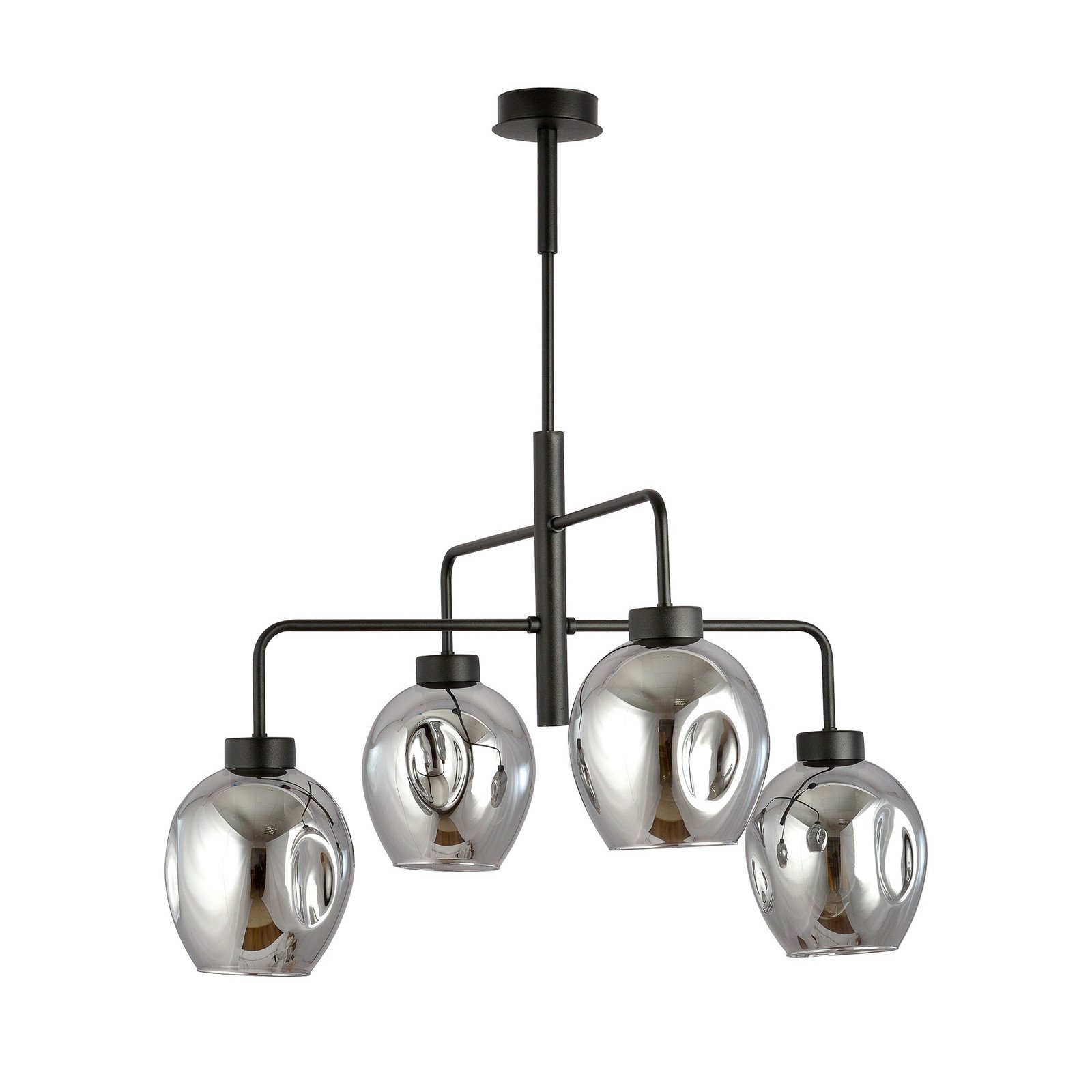 EMIBIG LIGHTING Lampă suspendată Lukka 4 becuri negru/grafit - Camera de zi / sufragerie - modern - negru grafit - Metal