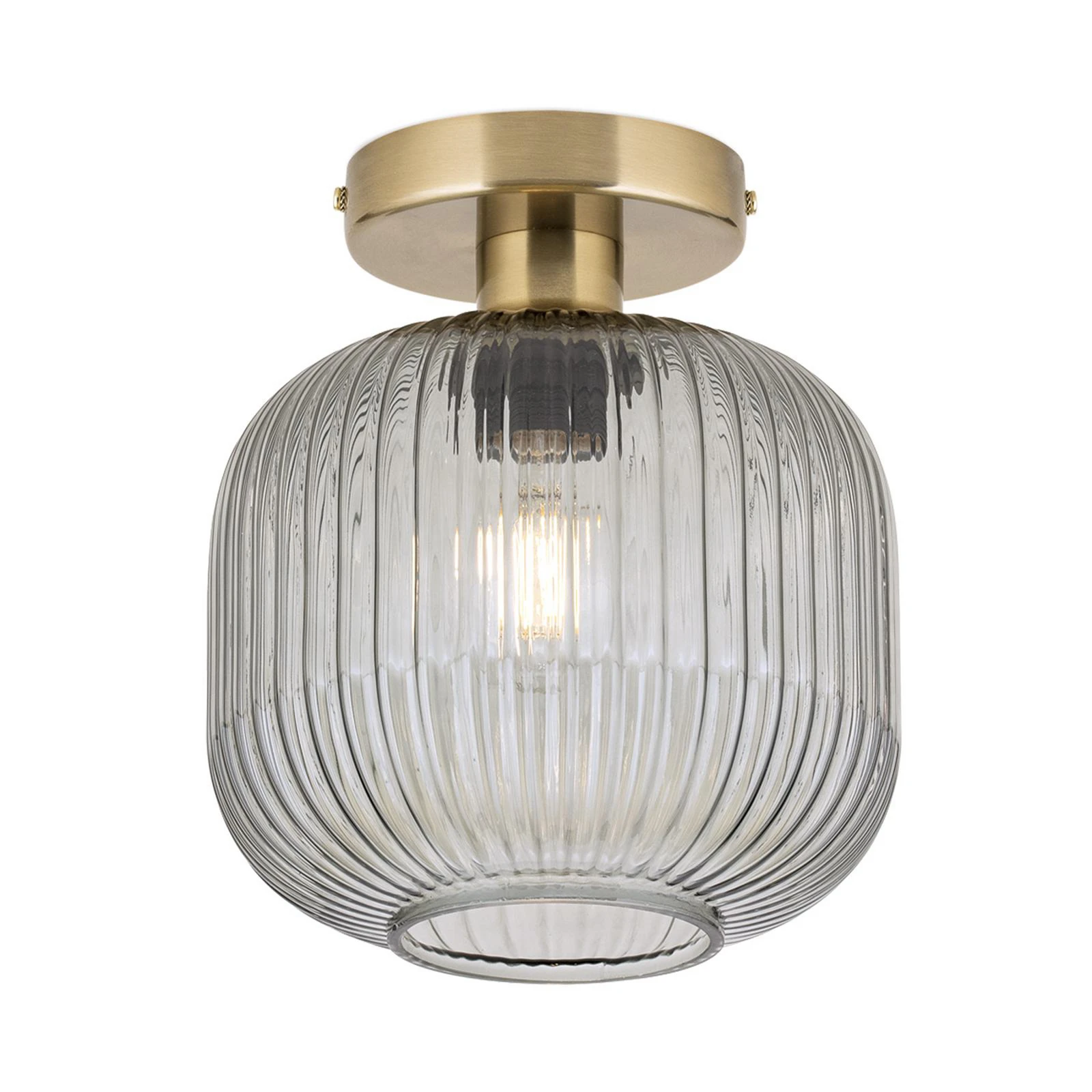 Plafondlamp Carneval, rookgrijs, Ø 20 cm, glas, E27