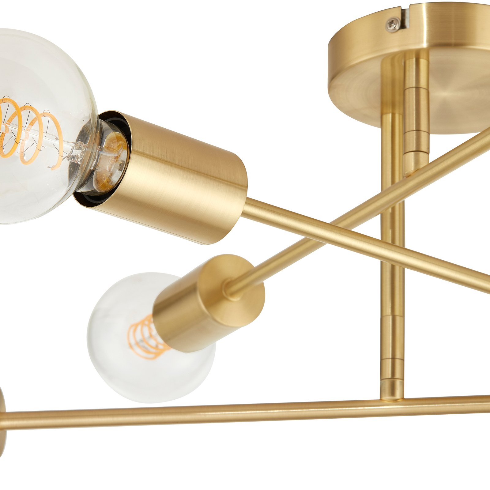 Lindby Aloria plafondlamp, 6-lamps, goud