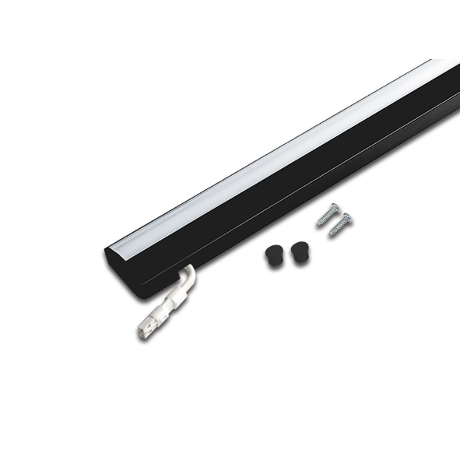 LED-Unterbauleuchte ModuLite F, schwarz, 120 cm, 3.000 K Alu